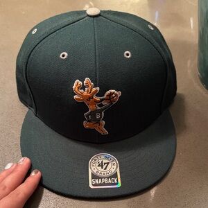 47 Brand Green Snapback Cap with Milwaukee’s bucks